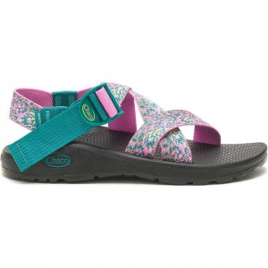 Pink Chaco Mega Z/Cloud Wide-Strap Cushioned Women Sandals | 02596-VUGA | Usa