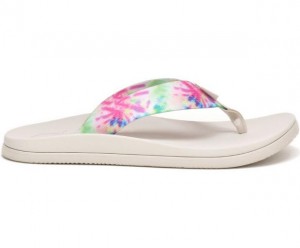 White Chaco Chillos Women Flip Flops | 36281-VJEL | Usa