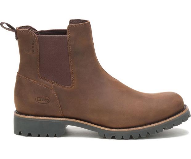 Brown Chaco Fields Chelsea Men Boots | 65710-KAFT | Usa