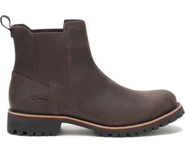 Dark Brown Chaco Fields Chelsea Men Boots | 03947-BCAX | Usa