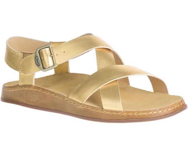 Gold Chaco Wayfarer Women Sandals | 71590-GUHQ | Usa