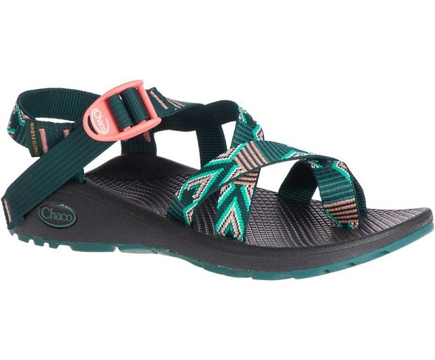 Green Black Chaco Z/Cloud 2 Women Sandals | 04231-IAKQ | Usa