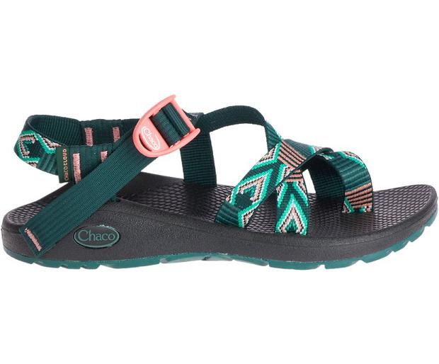 Green Black Chaco Z/Cloud 2 Women Sandals | 04231-IAKQ | Usa